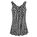 Produktbild CUTUDE Damen T Shirt, Bluse Kurzarm Sommer Frauen Halter V-Ausschnitt Ärmellos Tupfen Gedruckte Weste Oberteil Top (Schwarz, XXXX-Large)