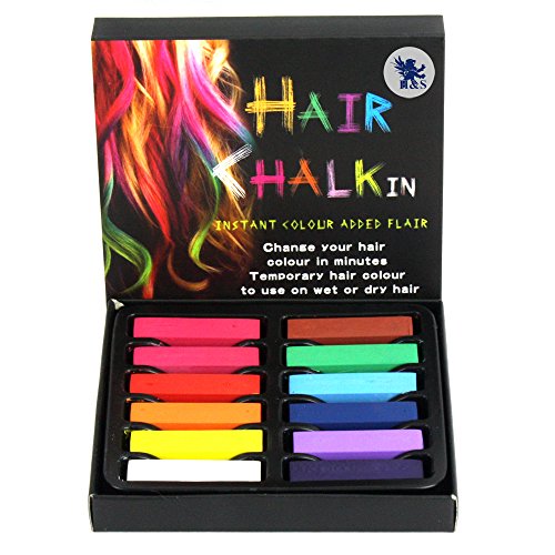 H&S® Temporary Hair Dye Pastel Chalk 12 / 24 / 36 Colours Kit Set (12 Colours)