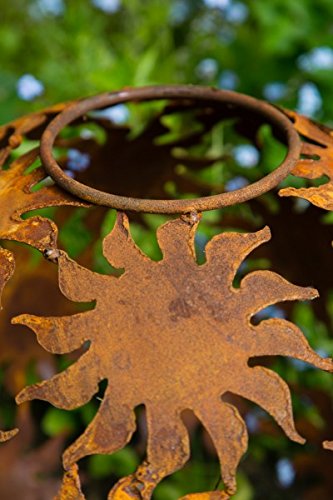 Dekokugel, Rost Ø 40cm, Sonne - 6