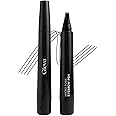 Gleva Eyebrow Pen with 4 Micro-Fork Tip Applicator, Long-lasting Waterproof and Smudgeproof Makeup Brow Pen, One Swipe Application with Micro Precision, Long-Lasting (Black)