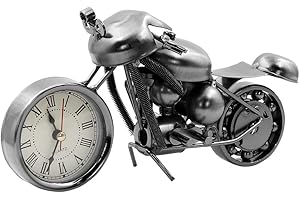 BOERNI Motorrad-Modell aus Metall, Vintage, mit Uhr, Kollektion von Retro-Motorradfiguren, Bürodekoration, Geschenk für Kinder, Jungen, Herren, Papa, Vatertag, Geburtstag, Weihnachten