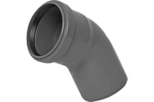 HT Bogen Winkel 67° Grad Verbinder für Rohr Außendurchmesser 75mm 7,5cm DN75 DN70 mit Steck Muffe + Gummi Dichtung Abwasser Abfluss Leitung Kunststoff PP grau Kanalrohr Fitting HTB