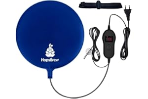 HOPSBREW Cuscinetto per cintura di riscaldamento termico per birra in casa con regolatore di temperatura per fermentatore per birra vino liquori