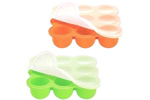 EASYLAVIE Lot de 2 Bac a Glacon Diversification 18 x 75ml Conservation Repas Bebe Congelateur Plateau pour Purée, Lait Materne - Congelateur avec couvercle Passe au Four,Vapeur -