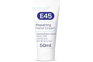 E45 Repairing Hand Cream 50ml - E45 Hand Cream for Dry and Damaged Hands - Suitable for Dry and Senstive Skin - Non-greasy Hand Repair Cream for Soft and Supple Hands - Fast Absorption Formula