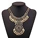 Feng Women Bohemian Festival Jewelry Double Chain Coin Statement Necklace (Gold)