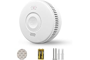 HKDZ Smoke Alarms Detectors for Home Batteries Fire Alarms CE & TÜV Rheinland Certified, Standalone Smoke Battery with 10 Years Life Slience Button LED Indicator Photoelectric Wireless