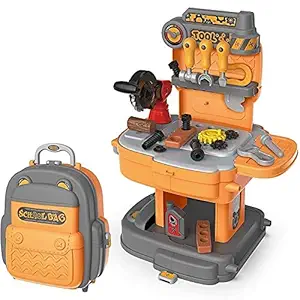 VVE 30 Pcs Tool Engineer School Bag Toy Packing Pretend Play Game Educational Engineering Kit Set Work Shop for Kids