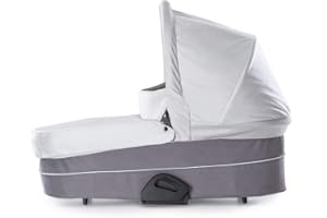 hauck Navicella Per Passeggino Saturn R o Mars - Dalla Nascita fino a 9 Kg con Soffice Materasso Incluso - Stabile, Pieghevole, Grande Cappotta Parasole con Finestre di Ventilazione - Grigio