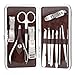 12pcs Manicure Pedicure Set Nail Scissors Nail Clippers Kit with Leather Case Brown