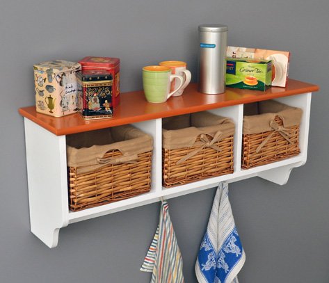 Mueble para pared pasillo perchero cocina baño estante blanco con tres