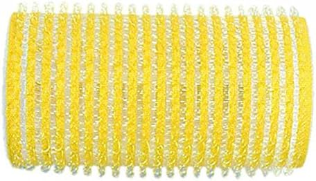 PROFESSIONAL SALON VELCRO CURLERS ROLLERS - 32mm YELLOW (PACK OF 12)