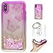 Produktbild Hülle iPhone X Hülle Transparent Hardcase,3D Galvanotechnik TPU Kreative Liquid Bling Hülle Case Für Apple iPhone X ,Dynamisch Kristall Handytasche + Schlüsselanhänger (R) (8)