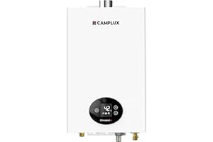 CAMPLUX Climitech 4 Chauffe-Eau à Gaz 12 Litres, 24 kW, Gaz Naturel (Méthane), 20 mbar, Étanche et Thermostatique, 220-240 V, GX318NG