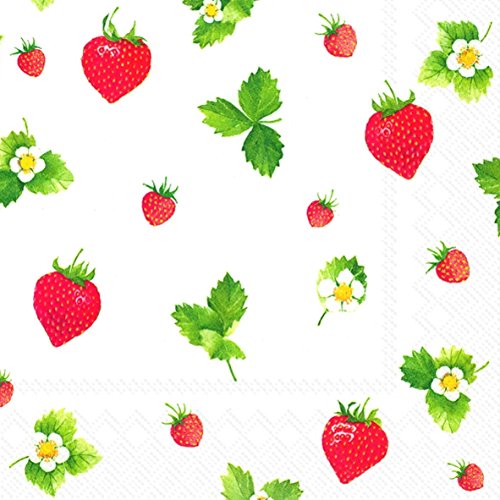 Sweet fraises IHR-Serviettes de table de Papier traditionnel 20 Pack