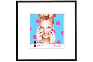 Bilderrahmen Kunststoff Lifestyle Foto Rahmen Collage Wanddeko Poster Photo Style: Farbe: Schwarz | Format: 50x50