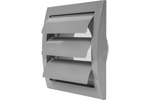REPA MARKET Scarico grigio sfiato 10 cm con schermo e flangia incorporati, bianco, copertura dello sfiato dell'aria, copertura del condotto di scarico HVAC, tappo di scarico