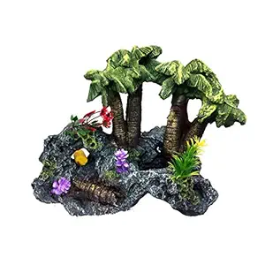 Jainsons Pet products? Aquarium Fish Tank Decoration Ornament Coconut Tree Plant Island, Aquarium Plant Gives Natural Looks to Your Fish Tank