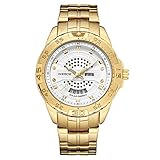 SJXIN Stilvolle Uhr Herren Quarzuhr Steel Band Pointer Datumsanzeige beiläufige Wasserdichte Uhr Modeuhren (Color : 3)