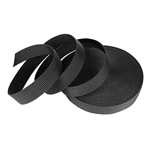 SUNTATOP 10M Nylon Heavy Webbing Strap Nylon Tape per Mestiere DIY Zaino Strapping Accessori di Cinghie(Nera)