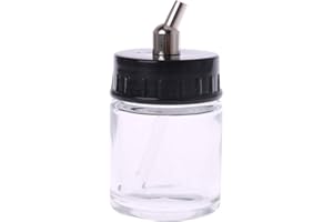 BIlinli Bouteille en Verre en aérographe Bocal à air comprimé Pistolet à Peinture avec Couvercle à Aspiration Vaporisateur Dessus Nouveau
