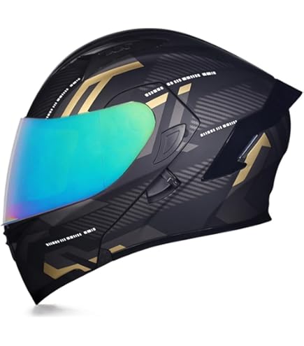 Casque Moto Intégral Woljay - Fibre De Carbone Brillant Pour Course Et Scooter - Taille XL