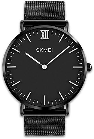 New Mens Watches, Roman Numerals Analog Wristwatch Luxury Watch Bands Waterproof Wristwatch Stainless Steel Quartz Fashion Casual Business Watches - Black