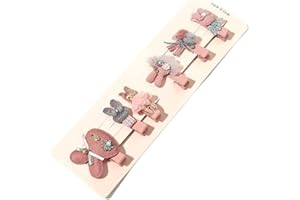 NOVAGO Lot de Barrettes pinces à cheveux fantaisie décoratives pour séance photo réussie de votre enfant bébé ou jeune fille (6 pcs, Rose 2)
