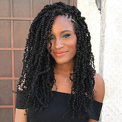 Beyond Beauty 3 Packs Printemps Twist Crochet Tresses Bomb Twist Crochet Cheveux Ombre Couleurs Synthétique Extension de Cheveux Moelleux 8pouces 110g(#1)