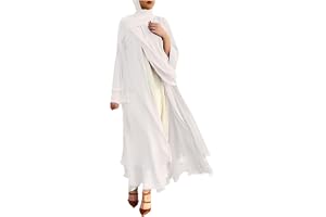 Mjuk damcardigan chiffong muslimsk lång solid cardigan och lös elegant damkappa lång klänning jacka