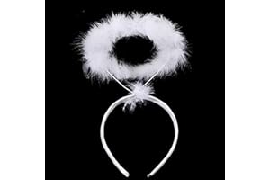 Mizijia Halo de Ángel, Diadema con Plumas de Ángel - El Accesorio Perfecto para Halloween, Navidad y Carnaval