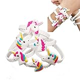 HENGSONG 24 Pcs Unicorn Bracelet Wristband Rubber Bracelet Children Birthday Party Supplies Gifts