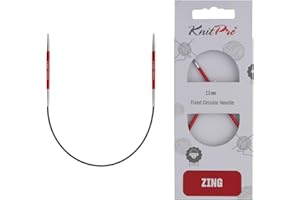 KnitPro Aiguilles à tricoter fixes Zing – Épingles à tricoter circulaires 22,5 cm x 2,5 mm