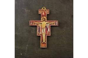 R. HEAVEN Christian 14.5cm St. Francis of Assisi wall cross wooden