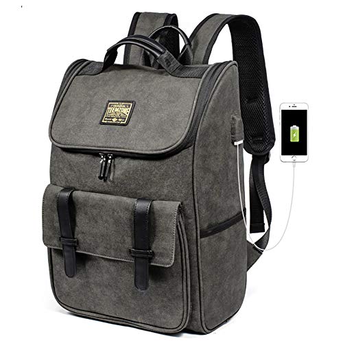 TEEMZONE - Zaino da uomo Business con porta USB 3.0 e porta di ricarica, impermeabile, da donna, borsa per laptop da 15,6", GR (Verde) - UT8018150001AD