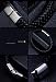 Titanium Steel Leather Bracelet for both Men and Women (21cm, Black)