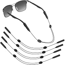 4 Cordons De Lunettes Réglables - Silicone Antidérapant | Pour Sport, Soleil, Lecture, Taille Universelle
