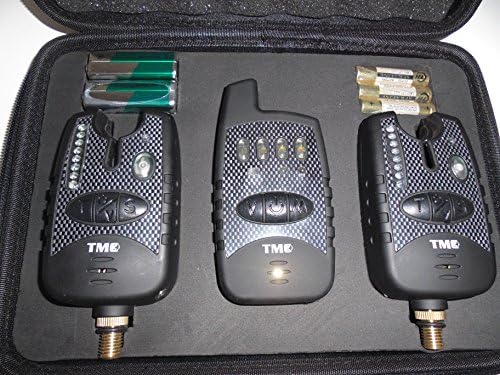 TMC2 x Wireless bite alarms, Receiver & Case, Running LED's, Waterproof, Night light, Latching LED, Range test.