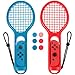 Produktbild Zacro Tennisschläger für Nintendo Switch 2 Stück Somatosensory Joy Con Gaming Controller für Mario Tennis Aces Spiel mit 6 Daumen Stock Griffe Blau und Rot