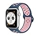 Produktbild VIKATECH Für Apple Watch Armband 42mm, Weiche Silikon Ersatz Armbänder für Apple Watch Armband 42mm Series 3/2 / 1, Sport, Edition, S/M, Ozeanblau/Hellrosa