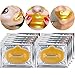 Set Kit of 10pcs 24K Gold Golden Collagen Gel Crystal Masks Lips Patches Mouth Sheets for Anti Aging Treatments, Fine Lines and Wrinkles Removal, Hydration, Nourishing and Skin Firming