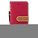 Produktbild Apple iPhone 5 5S SE Hülle, Hozor Bookstyle Leder Handyhülle mit Standfunktion Aufklappbar Schutzhülle Denim Flip Case Wallet Cover mit Kartenfächern - Rot