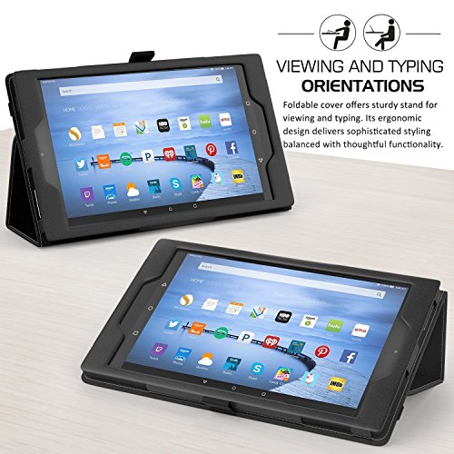 MoKo Fire HD 10 2015 Hülle – Kunstleder Ständer Schutzhülle Smart Cover mit Auto Schlaf / Wach Funktion und Stift-Schleife für Amazon Fire HD 10.1 Zoll (5. Generation – 2015 Modell), Don’t touch me - 6