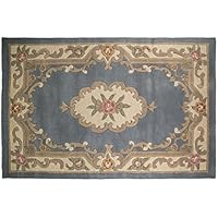 Alfombra tradicional con diseño floral de Flair Rugs , lana, azul, 120 cm x 120 cm