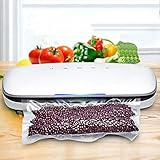 ✔ Sellador al vacío El sellador al vacío también se puede usar para proporcionar espacio adicional en el refrigerador mediante un empaque hermético, que es versátil, cómodo y que se puede salvar con el aspirador.