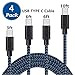 Price comparison product image USB Type C Cable, AOKER [4 Pack 3ft/6ft/6ft/10ft] Extra Long Nylon Braided USB Type A to C Charger for Samsung Galaxy S8/ S8+ Plus, LG G6 G5, Google Pixel, Nintendo Switch, Nexus 6P 5X,  (Black Blue)