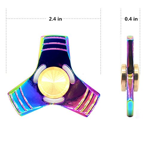 zappeln Hand Spinner mit LED Licht Marke neue Tri Spinner Prime Spielzeug mit 3 farbigen Shining Premium Angst Spielzeug hilft FORCUS für Kinder und Erwachsene Stress Reducer L Colorful lucky - 3