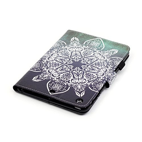 iPad Mini 3 Hülle, Deenor Colorful Painting and Stylish Drawing Wallet Case Book Style PU Leder Flip Protective Stand Flip Schutzhülle Hülle für Apple iPad Mini 1/2/3 Generation. (Retro pattern) - 5