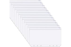 TSLRSA A6 Binder Taschen - 6 Loch Ordner Taschen Reißverschluss Bindertaschen Wasserdichter Durchsichtige PVC Geld Budget Umschläge für A6 Notebook Budget Binder(12 Pcs)