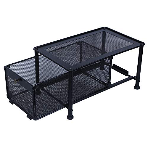 OROPY Armoire à tiroir Coulissant avec Panier Coulissant en Treillis métallique pour Rangement de Placard de Cuisine et Organisateur de Salle de Bain
